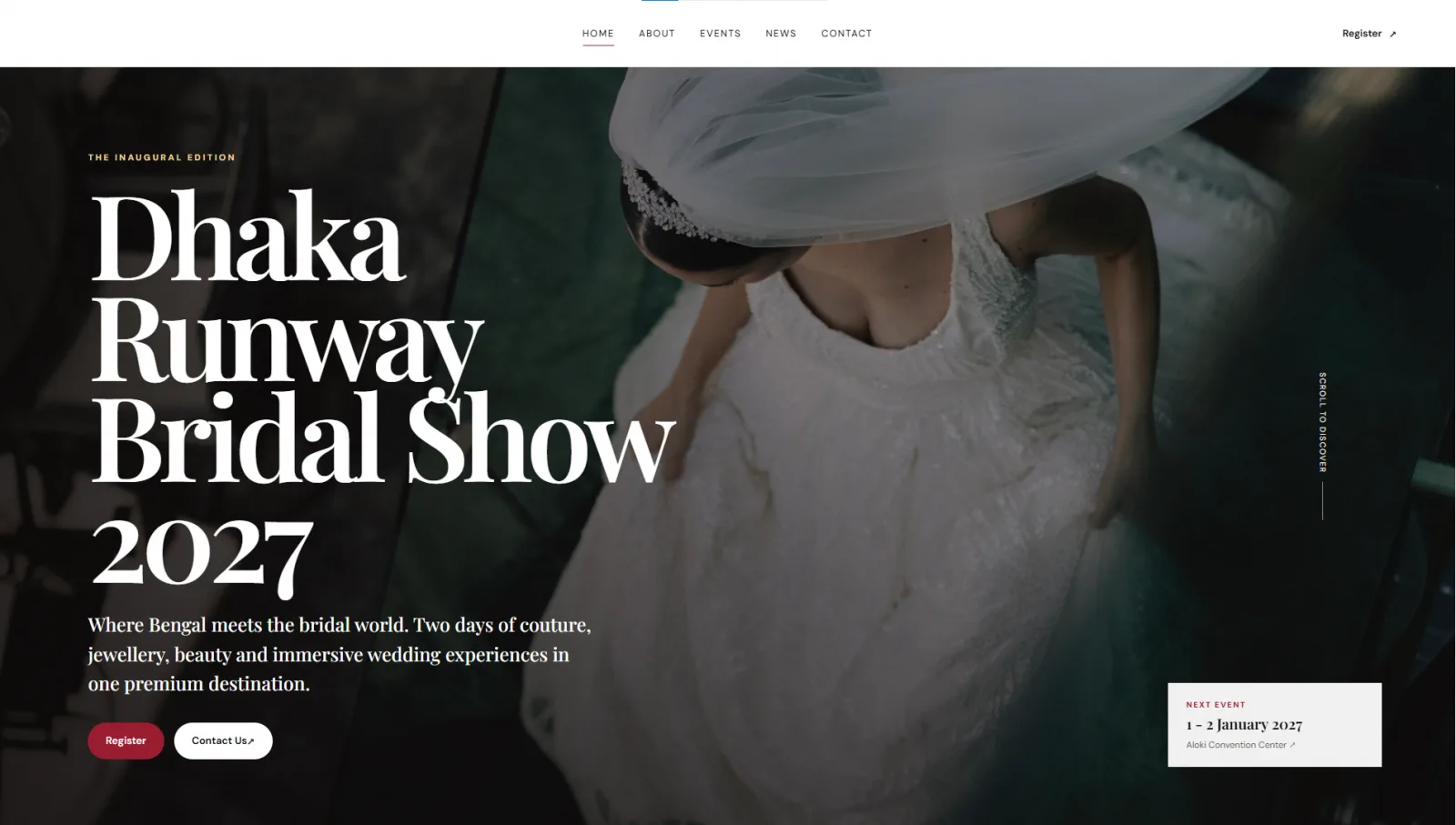 Dhaka Runway bridal fashion platform website
